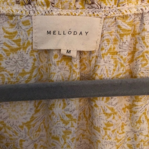 Melloday BOHO ruffled V neck bouncy blouse medium - Picture 12 of 14